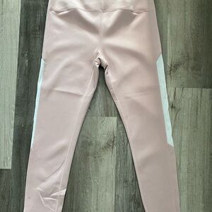 ZYIA Blush Leggings with White Side Panels